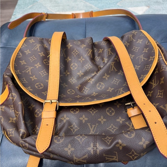 Louis Vuitton Brown and Tan Travel Bag